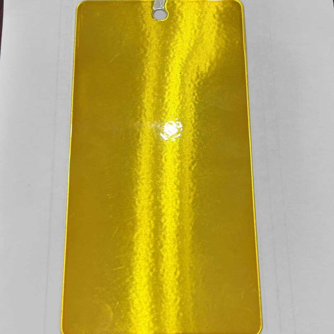 Indoors transparent golden powder coating